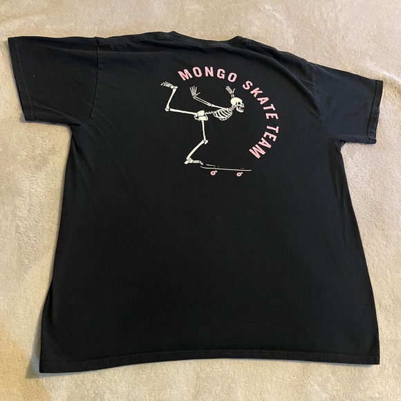 Chomp Mongo Skate Team Graphic T-Shirt Black Skeleton Skateboard Mens Large Tee - Picture 1 of 7